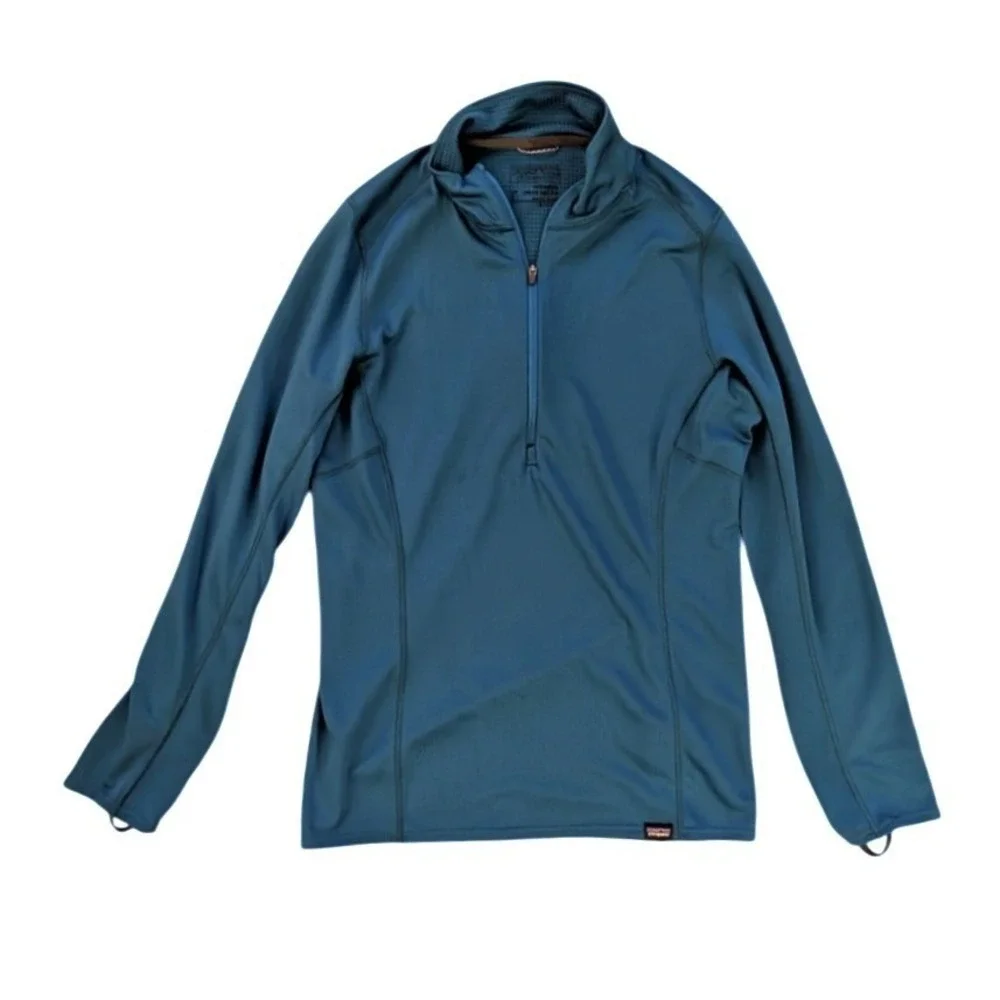 Patagonia Women's Capilene Midweight 1/4 Zip Baselayer Top Teal Blue- Size‎ S
